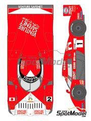 Shunko Models: Marking / livery 1/24 scale - Toyota TS020 Toyota Motorsports Team sponsored by Esso, Zent, Venture Safenet #1, 2, 3 - Martin Brundle (GB) + Emmanuel Collard (FR) + Vincenzo Sospiri (IT), Thierry Boutsen (BE) + Allan McNish (GB) + Ralf Kelleners (DE), Ukyo Katayama (JP) + Keiichi Tsuchiya (JP) + Toshio Suzuki (JP) - 24 Hours Le Mans 1999 - water slide decals and assembly instructions - for Tamiya reference TAM24222