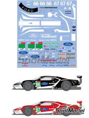 Shunko Models: Marking / livery 1/24 scale - Ford GT GT UK Team #66, 67 - 24 Hours Le Mans 2019 - water slide decals, assembly instructions and painting instructions - for Revell references REV07041 and 85-4418