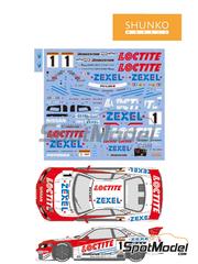 Shunko Models: Marking / livery 1/24 scale - Nissan Skyline GT-R (R34) Nismo Team sponsored by Loctite, Zexel #1 - Erik Comas (FR) + Masami Kageyama (JP) - Japanese Grand Touring Car Championship (JGTC) 2000 - water slide decals and placement instructions - for Tamiya reference TAM24225 image