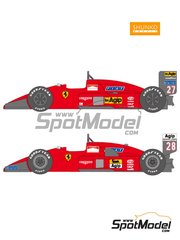 Shunko Models: Marking / livery 1/20 scale - Ferrari F187 and F187/88C #27, 28 - Michele Alboreto (IT), Gerhard Berger (AT) - Italian Formula 1 Grand Prix, Japanese Formula 1 Grand Prix, Monaco Formula 1 Grand Prix 1988 - water slide decals and assembly instructions - for Fujimi references FJ090498, 09049 and GP-12 image