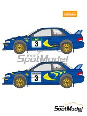 Shunko Models: Marking / livery 1/24 scale - Subaru Impreza WRC Works Team #3 - Colin McRae (GB) + Nicky Grist (GB), Kenneth Eriksson (SE) - Australian Rally, Great Britain RAC Rally 1997 - water slide decals and assembly instructions