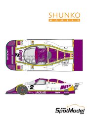 Shunko Models: Marking / livery 1/24 scale - Jaguar XJR-9 LM Silk Cut Works Team #1, 2, 3, 21, 22 - Martin Brundle (GB) + John Nielsen (DK), John Watson (GB) + Raul Boesel (BR) + Henri Pescarolo (FR), Danny Sullivan (US) + Alan Jones (AU) + Price Cobb (US), Derek Daly (IE) + Kevin Cogan (US) - 24 Hours Le Mans 1988 - water slide decals, assembly instructions and tobacco sponsor decals - for Tamiya reference TAM24084 image