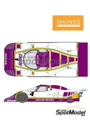 Shunko Models: Marking / livery 1/24 scale - Jaguar XJR-9 LM Silk Cut Works Team sponsored by Castrol #1, 2, 3, 4 - Patrick Tambay (FR) + Jan Lammers (NL) + Andrew Gilbert-Scott (GB), John Nielsen (DK) + Andy Wallace (GB) + Price Cobb (US), Davy Jones (US) + Derek Daly (IE) + Jeff Kline (US), Alain Fert� (FR) + Michel Fert� (FR) + Eliseo Salazar (CL) - 24 Hours Le Mans 1989 - water slide decals, assembly instructions, painting instructions and tobacco sponsor decals - for Tamiya reference TAM24084