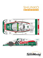 Shunko Models: Marking / livery 1/24 scale - Jaguar XJR-9 Silk Cut Works Team sponsored by Castrol #60, 61, 66 - Martin Brundle (GB) + John Nielsen (DK) + Raul Boesel (BR), Jan Lammers (NL) + Davy Jones (US) + Danny Sullivan (US), Eddie Cheever (US) + Johnny Dumfries (GB) + John Watson (GB) - 24 Hours of Daytona 1988 - water slide decals and assembly instructions - for Hasegawa reference 20316