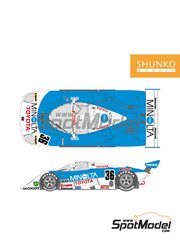 Shunko Models: Marking / livery 1/24 scale - Minolta Toyota 88C-V Tom's Team sponsored by Minolta #36 - Geoff Lees (GB) + Masanori Sekiya (JP) + Keiichi Suzuki (JP) - 24 Hours Le Mans 1988 - water slide decals, assembly instructions and painting instructions - for Tamiya reference TAM24079 image