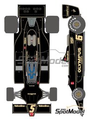 Shunko Models: Marking / livery 1/20 scale - Lotus Ford Type 79 Lotus Team sponsored by John Player Special #5, 6 - Mario Andretti (US), Ronnie Peterson (SE) - Austrian Formula 1 Grand Prix, The Netherlands Formula 1 Grand Prix 1978 - water slide decals, assembly instructions, painting instructions and tobacco sponsor decals - for Hasegawa reference 23203