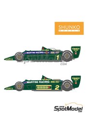 Shunko Models: Marking / livery 1/20 scale - Lotus Ford Type 79 Lotus Team sponsored by Essex Martini Racing #1, 2 - Mario Andretti (US), Carlos Reutemann (AR) - Argentine Formula 1 Grand Prix, FIA Formula 1 World Championship 1979 - water slide decals, assembly instructions and painting instructions - for Tamiya reference TAM20061