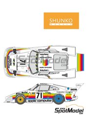 Shunko Models: Marking / livery 1/24 scale - Porsche Kremer 935 K3 Dick Barbour Racing Team sponsored by Apple Computer #71 - Bob Garretson (US) + Allan Moffat (AU) + Bobby Rahal (US) - 24 Hours Le Mans 1980 - water slide decals and assembly instructions - for Nunu references PN24006 and PN24029 image