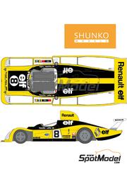 Shunko Models: Marking / livery 1/24 scale - Alpine Renault A442 Turbo sponsored by ELF #7, 8, 9 - Patrick Tambay (FR) + Jean-Pierre Jaussaud (FR), Patrick Depailler (FR) + Jacques Laffite (FR), Derek Bell (GB) + Jean-Pierre Jabouille (FR) - 24 Hours Le Mans 1977 - water slide decals and assembly instructions - for Tamiya reference TAM24011 image