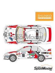 Shunko Models: Marking / livery 1/24 scale - Mitsubishi Lancer Evo II Mitsubishi Motor Sports Team sponsored by Ralliart #10, 11 - Kenneth Eriksson (SE) + Staffan Parmander (SE), Tommi Mkinen (FI) + Seppo Harjanne (FI) - International Swedish Rally 1995 - water slide decals, assembly instructions and tobacco sponsor decals - for Hasegawa reference 25019