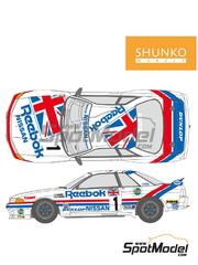 Shunko Models: Marking / livery 1/12 scale - Nissan Skyline GT-R Group A Hasemi Motor Sport Team sponsored by Reebok #1 - Masahiro Hasemi (JP) + Anders Olofsson (SE) - Japan Touring Car Championship (JTCC) 1990 - water slide decals and assembly instructions - for Fujimi reference FJ14107 image