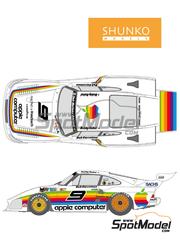 Shunko Models: Marking / livery 1/24 scale - Porsche Kremer 935 K3 Dick Barbour Racing Team sponsored by Apple Computer #9 - Bob Garretson (US) + Bobby Rahal (US) - IMSA, 5 Hours Riverside 1980 - water slide decals and assembly instructions - for Nunu references PN24006 and PN24029 image