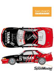 Shunko Models: Marking / livery 1/24 scale - Nissan Skyline GT-R Group A sponsored by Taisan #2 - Kunimitsu Takahashi (JP) + Keiichi Tsuchiya (JP) - Japan Touring Car Championship (JTCC) 1991 - water slide decals and assembly instructions - for Tamiya references TAM24102, TAM24109, TAM24113 and TAM24135 image
