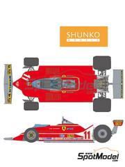 Tabu Design TABU12057: Marking / livery 1/12 scale - Ferrari 312T4 #11, 12  - Jody Scheckter (ZA), Gilles Villeneuve (CA) - Dutch Formula 1 Grand Prix,  USA West Long Beach Formula 1