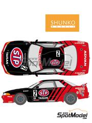 Shunko Models: Marking / livery 1/12 scale - Nissan Skyline GT-R Group A Taisan Team sponsored by STP #2 - Kunimitsu Takahashi (JP) + Keiichi Tsuchiya (JP) - Japan Touring Car Championship (JTCC) 1993 - water slide decals and placement instructions - for Fujimi references FJ14101, 141015, FJ14103, FJ14107, FJ14110, FJ14113, FJ14114, FJ14115, FJ14122, FJ141237, FJ141756, FJ141848, FJ14194, FJ14199, FJ14202 and FJ14209 image