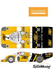 Shunko Models: Decoracin escala 1/24 - Porsche 956B Equipo Joest Racing patrocinado por NewMan, BP N 7, 8 - Klaus Ludwig (DE) + Paolo Barilla (IT) + John Winter (DE), Mauricio de Narvez (CO) + Kenper Miller (US) + Paul Belmondo (FR) - 24 Horas de Le Mans 1985 - calcas de agua e instrucciones de colocacin - para las referencias de Tamiya TAM24047, 2447, TAM24049, TAM24232, TAM24309 y TAM24314