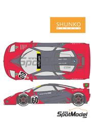Shunko Models: Marking / livery 1/24 scale - McLaren F1 GTR Lark Team sponsored by Aplus #60, 61 - Naoki Hattori (JP) + Ralf Schumacher (DE), David Brabham (AU) + John Nielsen (DK) - Japanese Grand Touring Car Championship (JGTC) 1996 - water slide decals, placement instructions and tobacco sponsor decals - for Fujimi references FJ125985, RS-23, FJ125992, FJ126012 and FJ126029