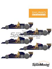 Shunko Models: Marking / livery 1/20 scale - Wolf WR1 & WR3 Walter Wolf Racing Team sponsored by Personal #20 - Jody Scheckter (ZA) - Argentine Formula 1 Grand Prix, Canadian Formula 1 Grand Prix, Japanese Formula 1 Grand Prix, Monaco Formula 1 Grand Prix 1977 and 1978 - water slide decals and placement instructions - for Tamiya reference TAM20064