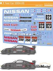 Shunko Models: Decoracin escala 1/24 - Nissan Fairlady Z Equipo Nismo patrocinado por Bridgestone Potenza N 023, 350 - Test Campeonato Japons de GTs (JGTC) 2004 y 2005 - calcas de agua, instrucciones de colocacin y calcas de sponsors de tabaco - para las referencias de Tamiya TAM24277 y TAM24280