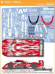 Shunko Models: Marking / livery 1/24 scale - Toyota TS020 GT-One Toyota Motorsport Team sponsored by Esso Ultron #27, 28, 29 - Keiichi Tsuchiya (JP) + Ukyo Katayama (JP) + Toshio Suzuki (JP), Martin Brundle (GB) + Emmanuel Collard (FR) + Eric Hlary (FR), Thierry Boutsen (BE) + Ralf Kelleners (DE) + Geoff Lees (GB) - 24 Hours Le Mans 1998 - water slide decals and placement instructions - for Tamiya references TAM24222 and TAM24230