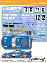 Shunko Models: Marking / livery 1/24 scale - Nissan 350Z Impul Team sponsored by Calsonic #12 - Yuji Ide (JP) + Beno�t Tr�luyer (FR) - Japanese Grand Touring Car Championship (JGTC) 2004 - water slide decals and placement instructions - for Tamiya reference TAM24280