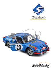 Solido: Diecast model car 1/18 scale - Alpine A110 1600S sponsored by Calberson #23 - Jean-Pierre Nicolas (FR) + Michel Vial (FR) - Monte Carlo Rally - Rallye Automobile de Monte-Carlo 1972 - metal parts, plastic parts and rubber parts image