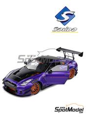 Solido: Diecast model car 1/18 scale - Nissan GT-R (R35) Liberty Walk Body Kit 2.0 Purple 2022 - metal parts, plastic parts and rubber parts