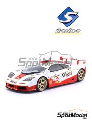 Solido: Diecast model car 1/18 scale - McLaren F1 GTR Short Tail sponsored by West #8 - John Nielsen (DK) + Thomas Bscher (DE) - BPR Global GT Series 1995 - metal parts, plastic parts and rubber parts image
