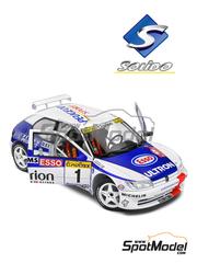 Solido: Coche de coleccin escala 1/18 - Peugeot 306 Maxi Equipo Peugeot Sport patrocinado por Clarion N 1 - Francois Delecour (FR) + Herv Sauvage (FR) - Rally de Monte Carlo - Rallye Automobile de Monte-Carlo 1996 - piezas de metal, piezas de plstico y piezas de goma
