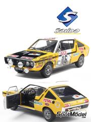 Solido: Diecast model car 1/18 scale - Renault 17 Gordini Group 4 sponsored by Maghreb Conseils #16 - Jacky Privé (FR) + Christian 'Tilber' Gilbert (MC) - Marocco Rallye 1976 - metal parts, plastic parts and rubber parts image