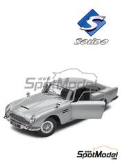 Solido: Diecast model car 1/18 scale - Aston Martin DB5 Silver Birch 1964 - metal parts, plastic parts and rubber parts