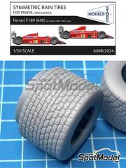 Stone Models: Tyre set 1/20 scale - Symmetric rain tires for Ferrari F189 (640) - 3D printed parts - for Tamiya references TAM20023 and TAM20024