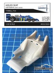 Stone Models: Seat 1/20 scale - Tyrrell Ford P34 - Holed Seat - 3D printed parts - for Tamiya references TAM20001 and TAM20058