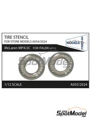Stone Models: Logotypes 1/12 scale - McLaren TAG Porsche MP4/2C - 3D printed parts - for Stone Models reference A054-2024