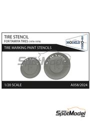 Stone Models: Logotypes 1/20 scale - Goodyear Tire paint stencils (1976-1978) - 3D printed parts - for Tamiya references TAM20002, TAM20004, TAM20006, TAM20007, TAM20050, TAM20062, TAM20064 and TAM20065
