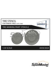 Stone Models: Logotypes 1/20 scale - Goodyear Tire paint stencils (1979-1984) - 3D printed parts - for Tamiya references TAM20012, TAM20014 and TAM20017