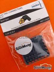 Stone Models: Detail 1/20 scale - Electric Connectors - Set B - 3D printed parts - 12 + 12 + 12 + 12 units