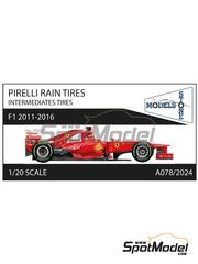 Stone Models: Tyre set 1/20 scale - Pirelli Intermediate Tires (2011-2016) - 3D printed parts - 4 units image