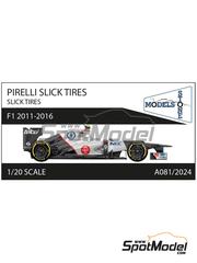 Stone Models: Tyre set 1/20 scale - Pirelli Slick Tires (2011-2016) - 3D printed parts - 4 units image