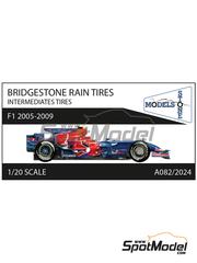 Stone Models: Tyre set 1/20 scale - Bridgestone Rain Intermediate Tires (2005-2009) - 3D printed parts - 4 units