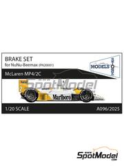 Stone Models: Frenos escala 1/20 - McLaren TAG Porsche MP4/2C 1986 - piezas impresas en 3D - para las referencias de Nunu PN20001, B20005,B20001