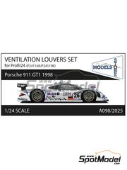 Stone Models: Detail 1/24 scale - Porsche 911 GT1 1998 - 3D printed parts - for Profil24 references P24114K and P24119K