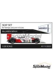 Stone Models: Seat 1/20 scale - McLaren Honda MP4/4 - 3D printed parts - for Tamiya references TAM20022, TAM89719 and TAM92208