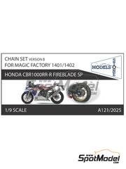 Stone Models: Chain set 1/9 scale - Honda CBR1000RR-R Fireblade SP - Version B - 3D printed parts - for Magic Factory references MAGIC-1401, MAGIC-1402, MAGIC-1404 and MAGIC-1405