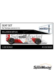 Stone Models: Seat 1/20 scale - McLaren Ford MP4/8 - 3D printed parts - for Tamiya references TAM20039 and TAM25172