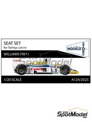 Stone Models: Seat 1/20 scale - Williams Honda FW11 - 3D printed parts - for Tamiya reference TAM20019