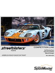 StreetBlisters: Paints set for airbrush - Ford GT40 Gulf Racing Blue and Orange - 2 x 30ml