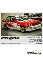 StreetBlisters: Paints set for airbrush - BMW M3 E30 Bastos Team - Alpine White II - Brilliant Red - 2 x 30ml