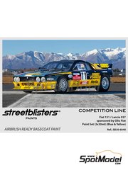 StreetBlisters: Set de pinturas para aergrafo - Azul - Amarillo Fiat 131 / Lancia 037 Olio Fiat Blue and Yellow - 2 x 30ml
