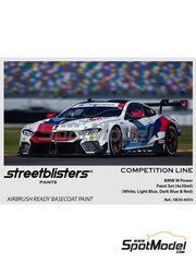 StreetBlisters: Paints set for airbrush - BMW M Power White - Light blue - Dark Blue - Red - 4 x 30ml image